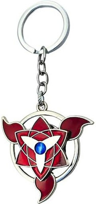 GKM Naruto Sasuke Uchiha Mangekyou Red Eye of Sharingan Spinning Metal Keychain Key Chain