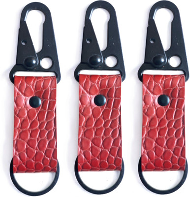 kozha Set of 3 Croco Pattern Leather Hook Key Chain