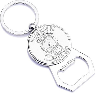 BBG NEW_50 Years Calendar with Bottle opener stainless steel metal keychain Key Chain