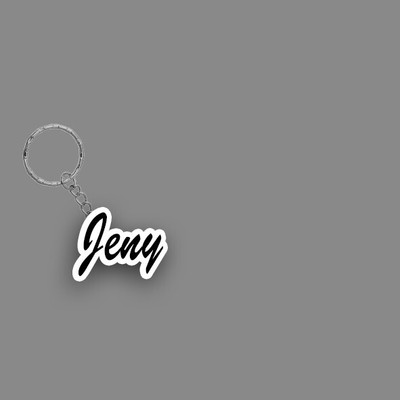 SY Gifts SYG Jeny Name Keychain White And Black Key Chain