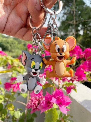 CRAZYGOL Tom and Jerry keychain keyring 2 KeyChains ring Key Chain