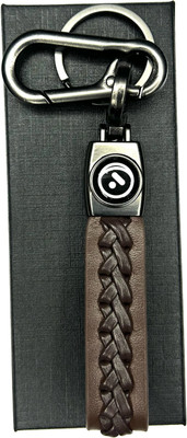 FLAMBE ather Brown Cross Design Belt Keychain Key Chain