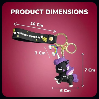 gtrp Black Unicorn Cute Keychain Gift - Kawaii Anime Key chain02-A Key Chain