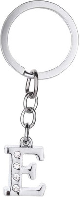 SBE Collections Alphabet Letter Keychain - E Letter Metal Key Ring for Car, Bike, House & Office Key Chain