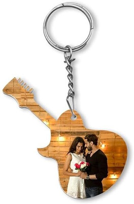 TRUEDUKAAN Personalized Photo Guitar Shape MDF photo key chain Key Chain