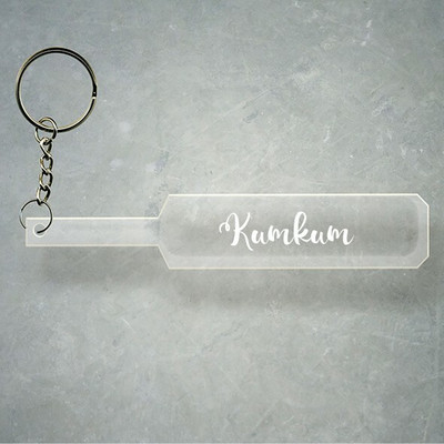 SY Gifts Cricket Bat Logo Design With Kumkum Name Key Chain