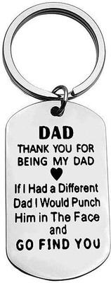 Myurawells Funny Dad Keychain Gift from Daughter or Son Thanks for Being My Dad Key Chain Key Chain