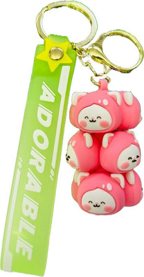 BBG NEW_Cute Adorable Panda face premium quality keychain with strap & hook Key Chain