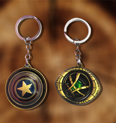 trisha enterprises Premium Rotating Metal Avengers Keychain Combo - Marvel Collectible Key Chain