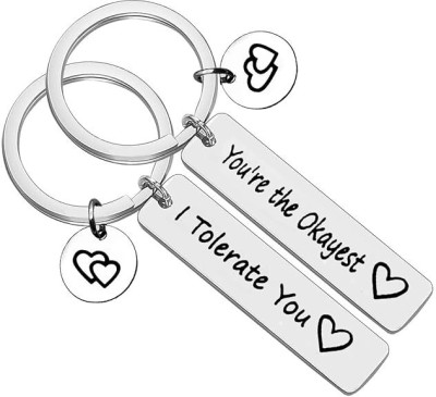 KiaNic Best Friend Gifts Friendship Keychain I Tolerate You/You're The Okayest Key Chain