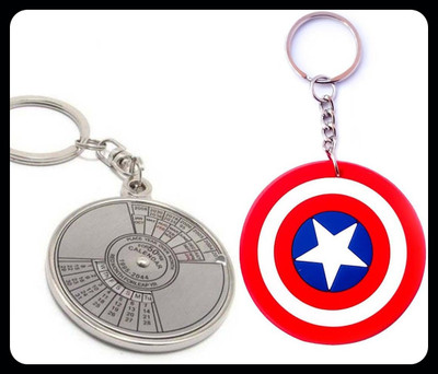 Meeko.com Calendar & Captain America rubber bike key chain Premium Key Chain
