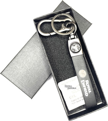 FLAMBE New royal enfield Bike Brass Metal Leather Belt keychain Key Chain