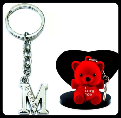 Meeko.com alphabet M & teddy 0.06 Premium Key Chain