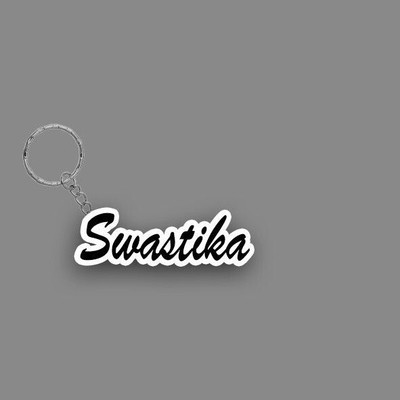 Prihit NEW_BBG Swastika Name Keychain White And Black Key Chain