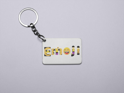 Rushaan Emoji Pattern in Alphabets- Printed Acrylic Keychains(Pack Of 2) Key Chain