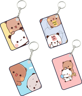 DFLEXPRINTS Babu Dudu Wooden Keychain Pack of 4 Key Chain