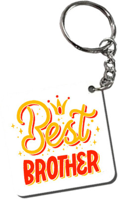 csp print BEST BROTHER'S KEYCHAIN PRINTED WOODEN Key Chain