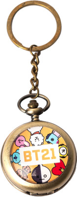 RainSound BTS Army BT21 Yellow Pocket watch Key Chain