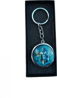 MYV Lord Shiva Shankar Mahadev Stylish Double Sided Glass Key Chain (Pack Of 1) Key Chain