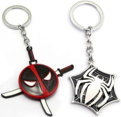 Jainsburys Combo of Deadpool Sword Rotating keychain & Animal Spider Rotating keychain Key Chain