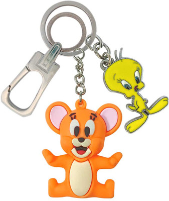 SHOKY LOOKS Beautiful Jerry In Rubber With Tweety Locking Lock Key Chain