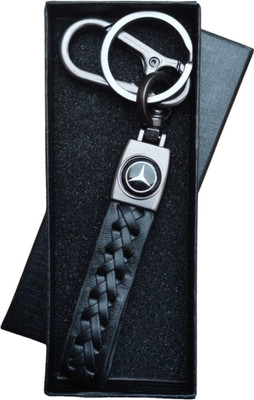 JNV Black Leather Keychain Compatible With Mercedes - Make Your Car Unique With This Key Chain