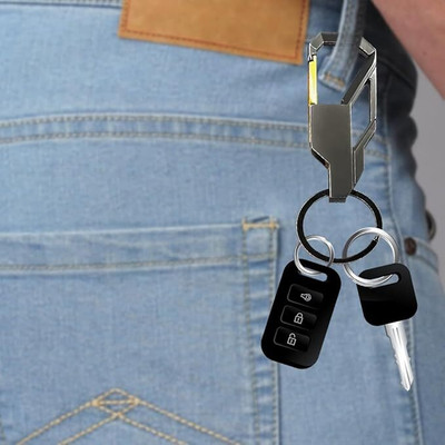 VATTU Stainless Steel Heavy-Duty Key Chain Key Double Ring Hook Keychain Holder Key Chain