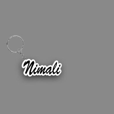 SY Gifts SYG Nimali Name Keychain White And Black Key Chain