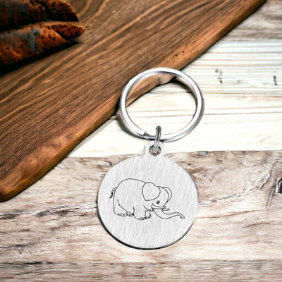 Shiv Jagdamba Always Remember You Are An Elephant Silver Stainless Steel Keychain KeyShiv1 Key Chain