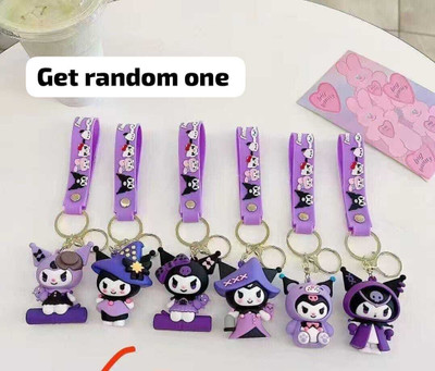 Kawaii Kuromi 3d pvc silicone keychain get random one Key Chain