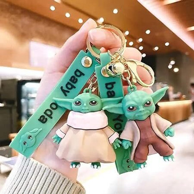 GKM Star Wars Baby Yoda Premium 3D Rubber Figure Keyrings Keychain Key Chain