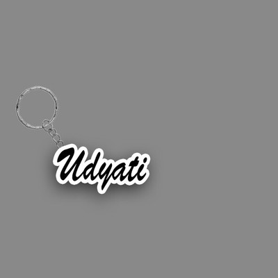 SY Gifts SYG Udyati Name Keychain White And Black Key Chain
