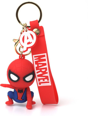 Daiyamondo Sitting Spider Man Avengers 3D keychain With long Ribbon With High Quality Hook Key Chain