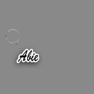 SY Gifts SYG Abie Name Keychain White And Black Key Chain
