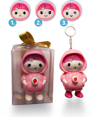 trollgadgets Hello Kitty Face Changing key chain 3 Expression Cartoon Character Gift Edition Key Chain