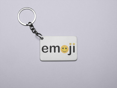 DOGAR ESSENTIALS Ariel Text with Emoji Dots- Printed Acrylic Keychains(Pack Of 2) Key Chain