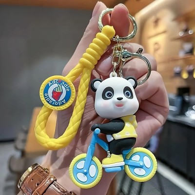 Swasti SILICONE KEYCHAIN CYCLE PANDA YELLOW Key Chain