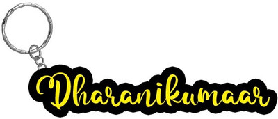 SY Gifts Dharanikumaar Name Black Yellow Name Keychain Key Chain