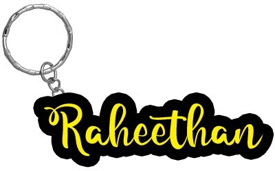 SY Gifts Raheethan Name Black Yellow Name Keychain Key Chain