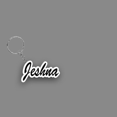 SY Gifts SYG Jeshna Name Keychain White And Black Key Chain