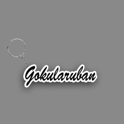 SY Gifts SYG Gokularuban Name Keychain White And Black Key Chain