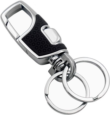 Flipkart SmartBuy Premium Black Double Ring Metal Hook Rust Proof Key Chain