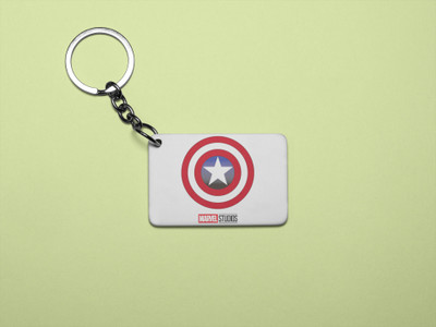 Rushaan Captain America shield - Printed acrylic animated Keychain(Pack Of 2) Key Chain