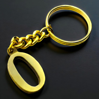 swagtreg Golden Brass Letter O Keychain | Premium Pital Alphabet Key Ring for Gifting Key Chain