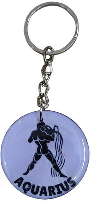 IG Crafter Ultra Shiny Handmade Aquarius Zodiac Sign Key Chain