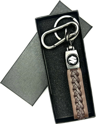 FLAMBE suzuki Brown Leather Design Belt Keychain Key Chain