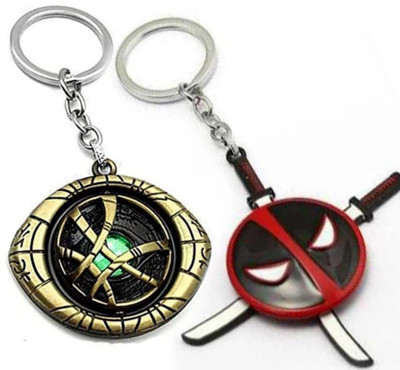 Jainsburys Combo of Doctor Eye Strange & Deadpool Sword Rotating keychain Key Chain