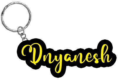 SY Gifts Dnyanesh Name Black Yellow Name Keychain Key Chain