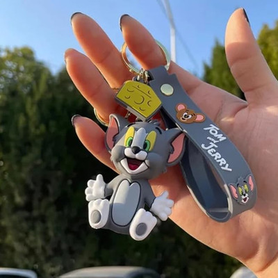 Hespa Creative 3D Cartoon Rubber Keychain Cute Anime Style for Boys Girls Key Chain