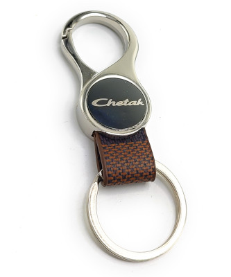 Jdp Novelty Round Shape Leather Metal Keychain for bajaj chetak Bike| Bike Key Chain